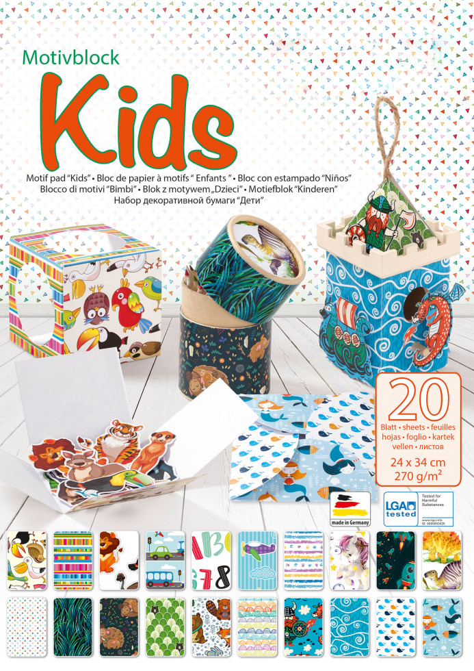 Motivblock Kids 24 x 34 cm, 20 Blatt sortiert