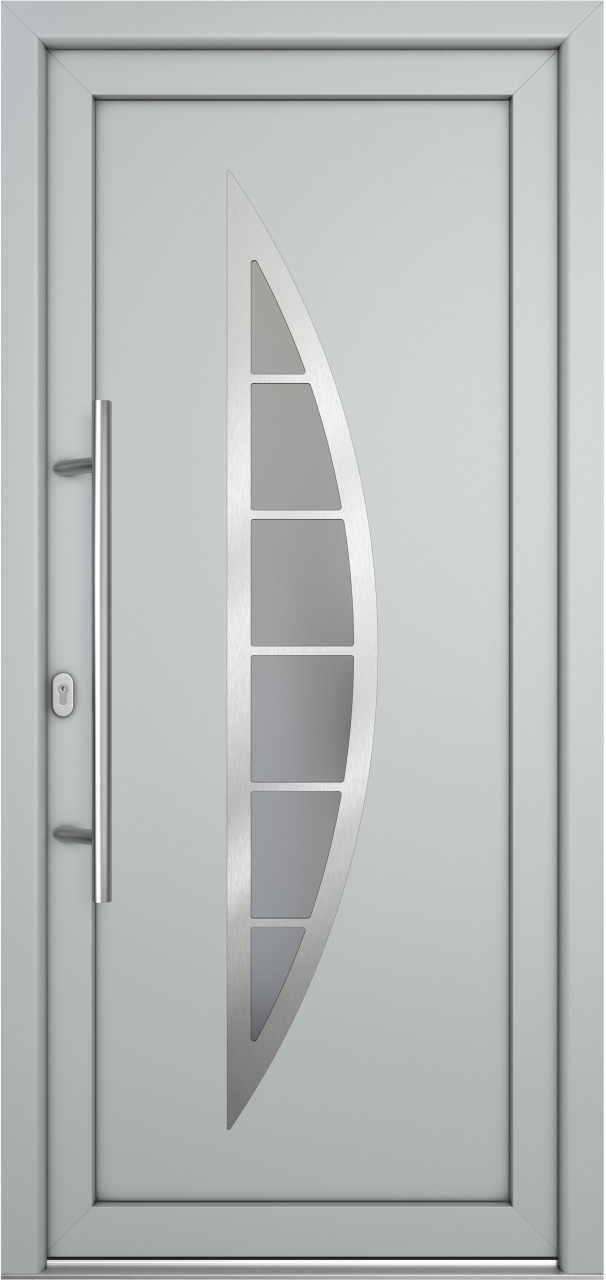 Meeth Haustür Signum Pro PVC Modell 28 88 x 200 cm DIN Links weiß/lichtgrau