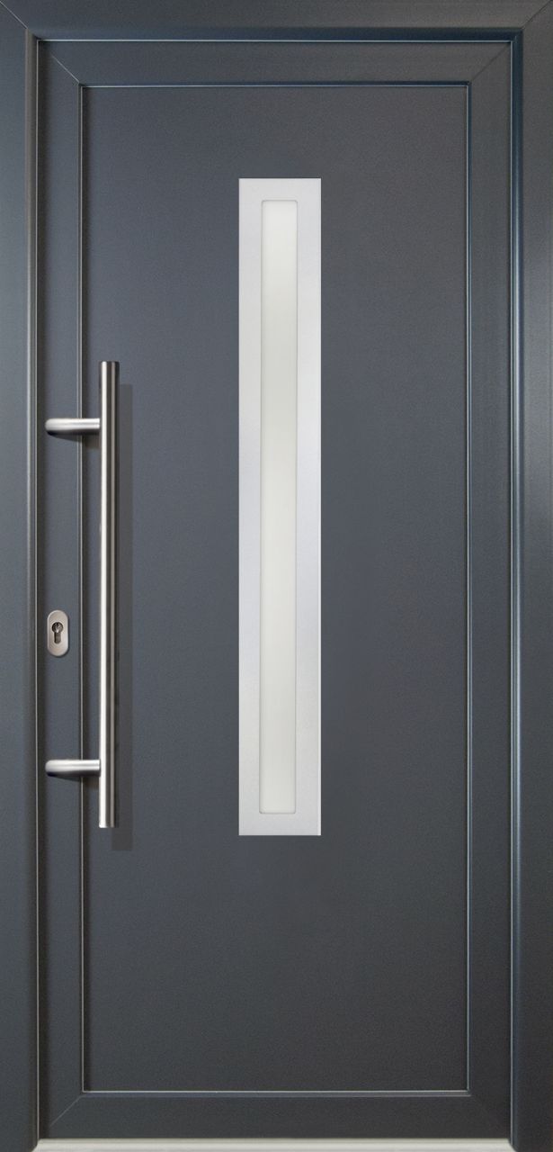 Meeth Haustür Signum Aluminium Modell 70 98 x 200 cm DIN links weiß/titan