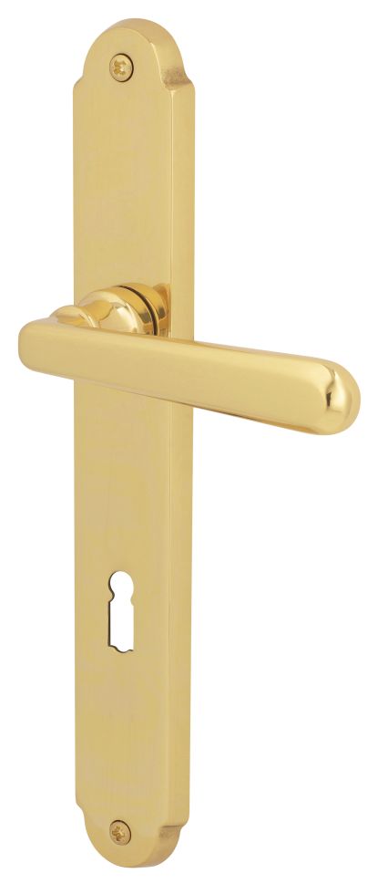 Alpertec BB-Langschildgarnitur Wien Messing gold abgerundet
