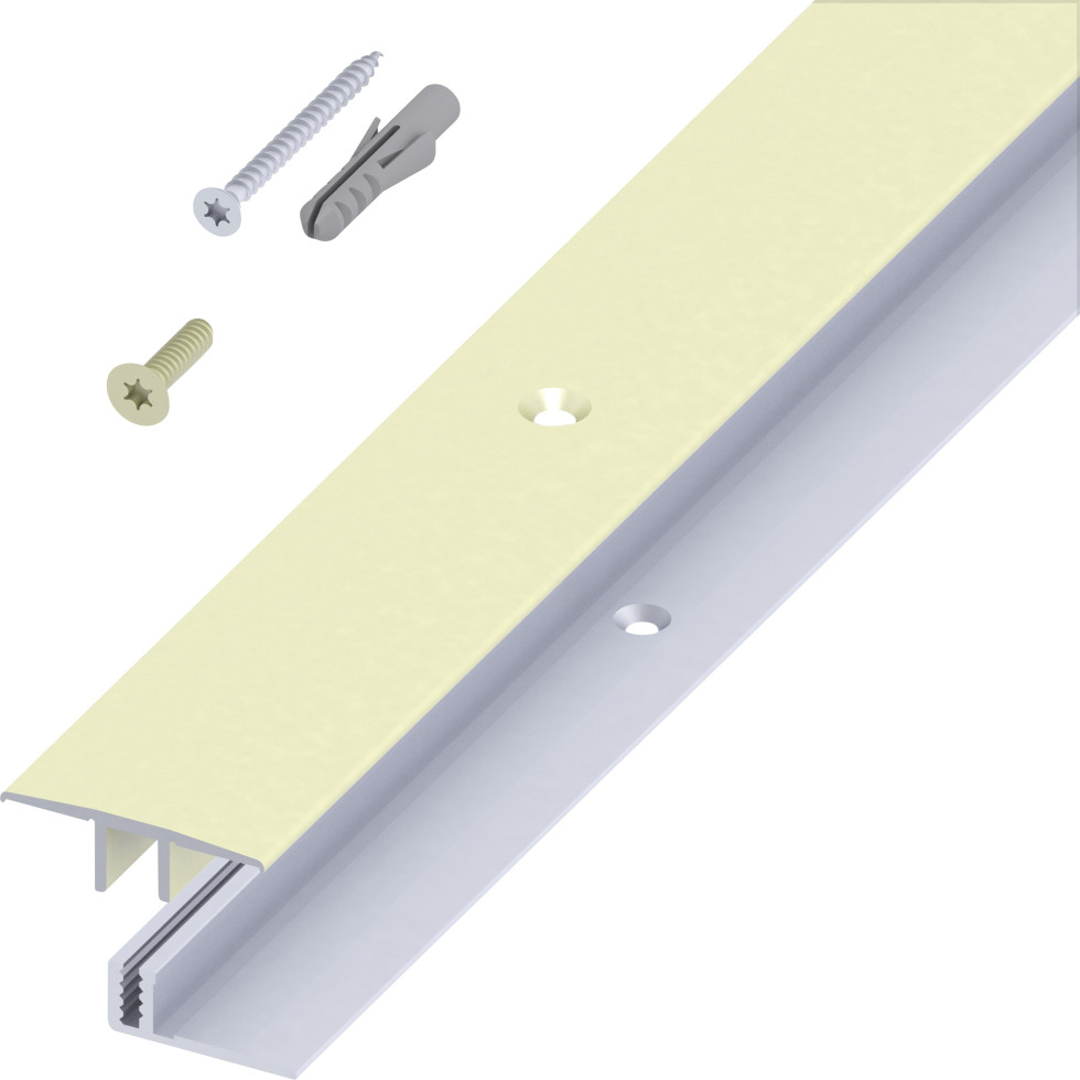 alfer Übergangs-Profil und Träger-Profil 2 m, 33 x 7 - 15 mm Alu champagn