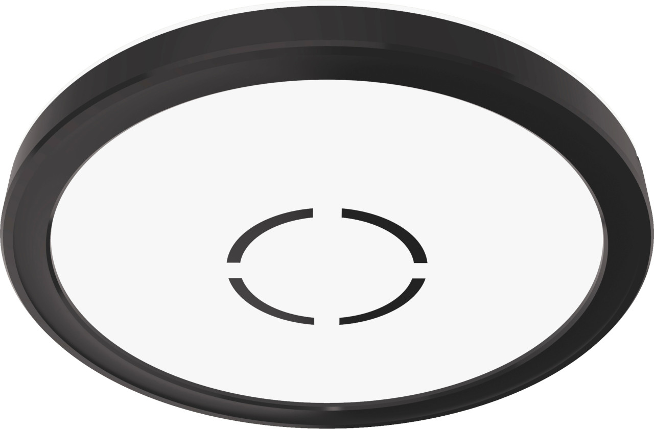 Briloner Slim LED Panel Free schwarz Ø 19 cm mit Backlight-Effekt