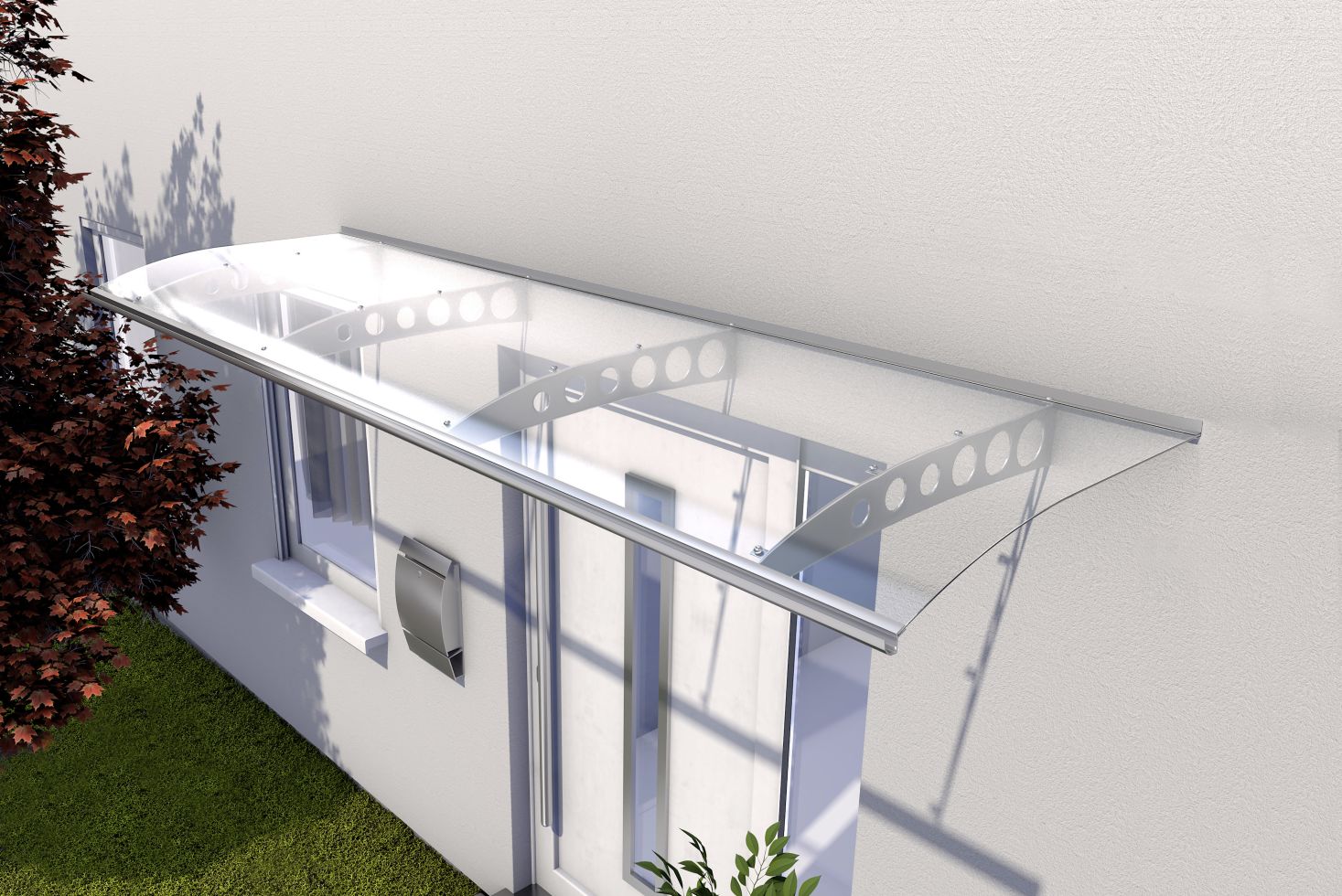 Gutta Vordach PT/ET 300 Edelstahl, Acrylglas klar