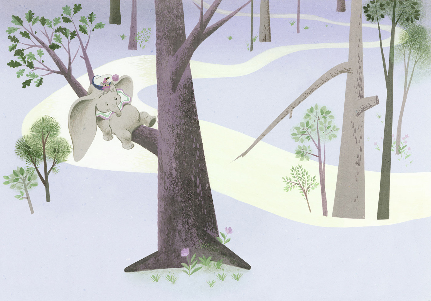 Komar Vlies Fototapete Dumbo Sleep on Tree 400 x 280 cm