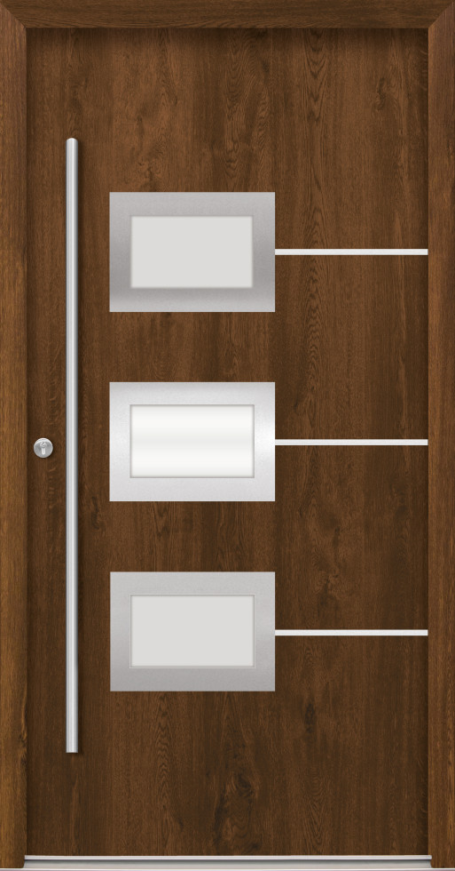 Splendoor Haustür Passivedoor Premium B03 Nussbaum DIN Links 100 x 210 cm