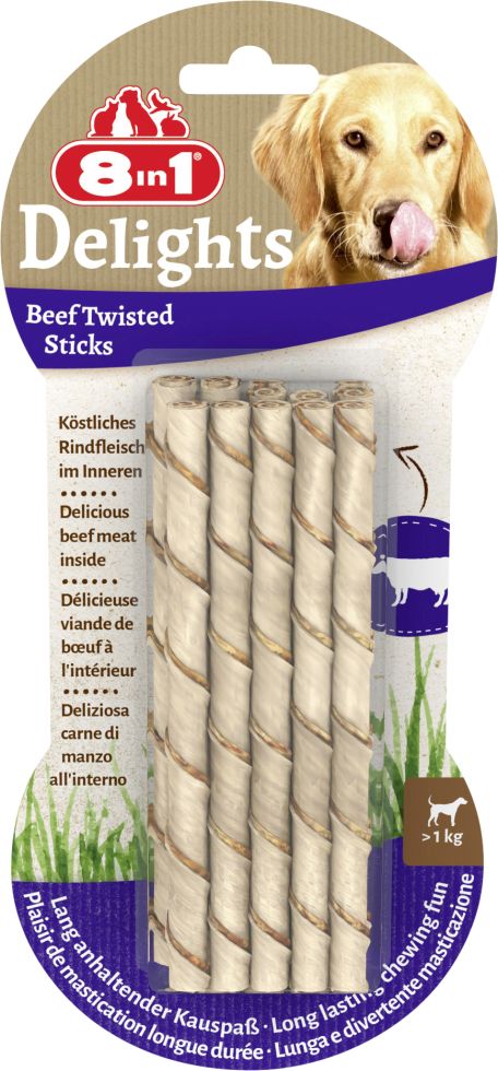 8in1 Delights Twisted Kausticks Beef 10 Stück