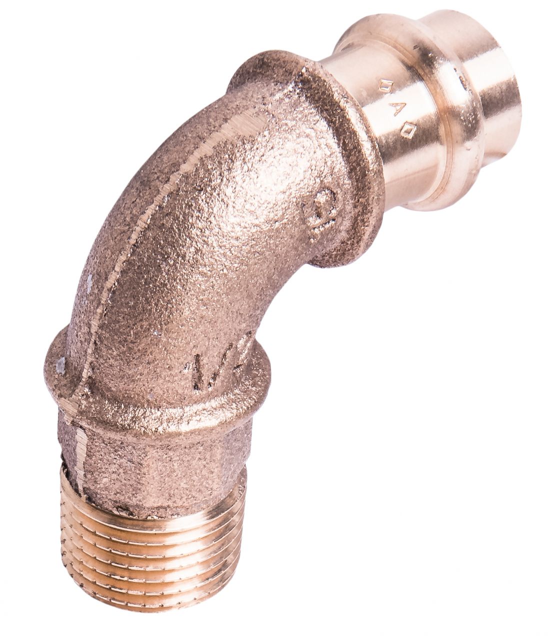 Cornat Press-Übergangs-Bogen ø 15 mm 1/2 AG Rotguss