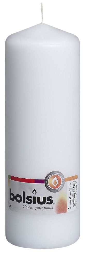 Bolsius Stumpenkerze weiß, Höhe 20 cm, Ø 6,8 cm