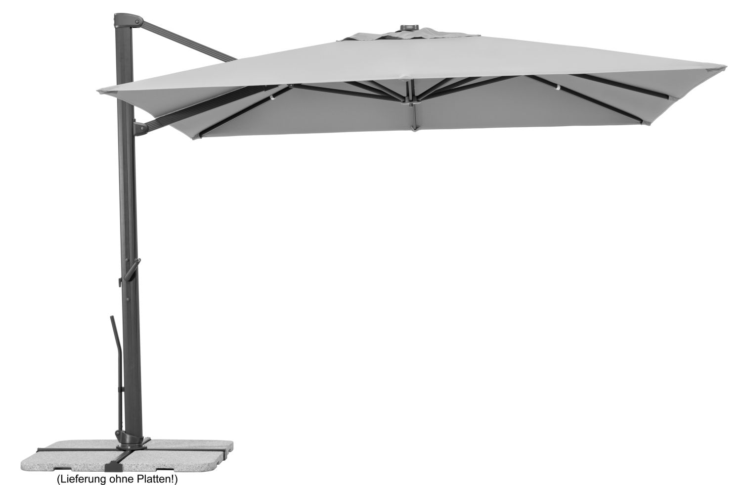 Schneider Ampelschirm Rhodos Smart silbergrau 300 x 300 cm