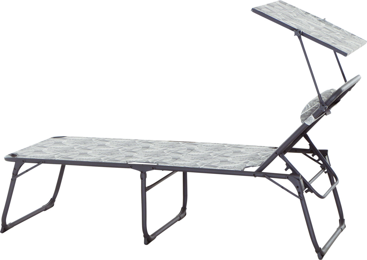 Siena Garden Gartenliege Aluminium Natura mit Dach klappbar grün-grau