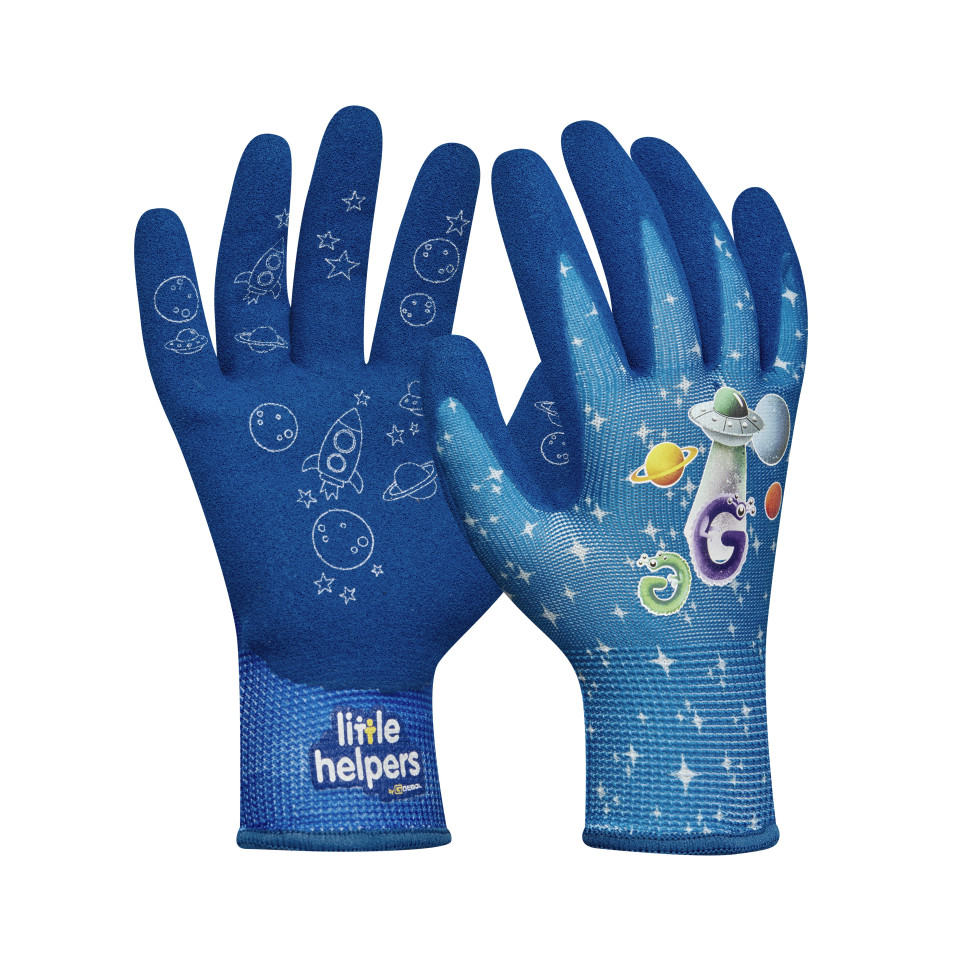 Gebol Kinder-Handschuhe Little Helpers Weltall blau