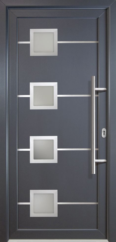Meeth Haustür Signum Aluminium Modell 88 98 x 200 cm DIN rechts weiß/titan