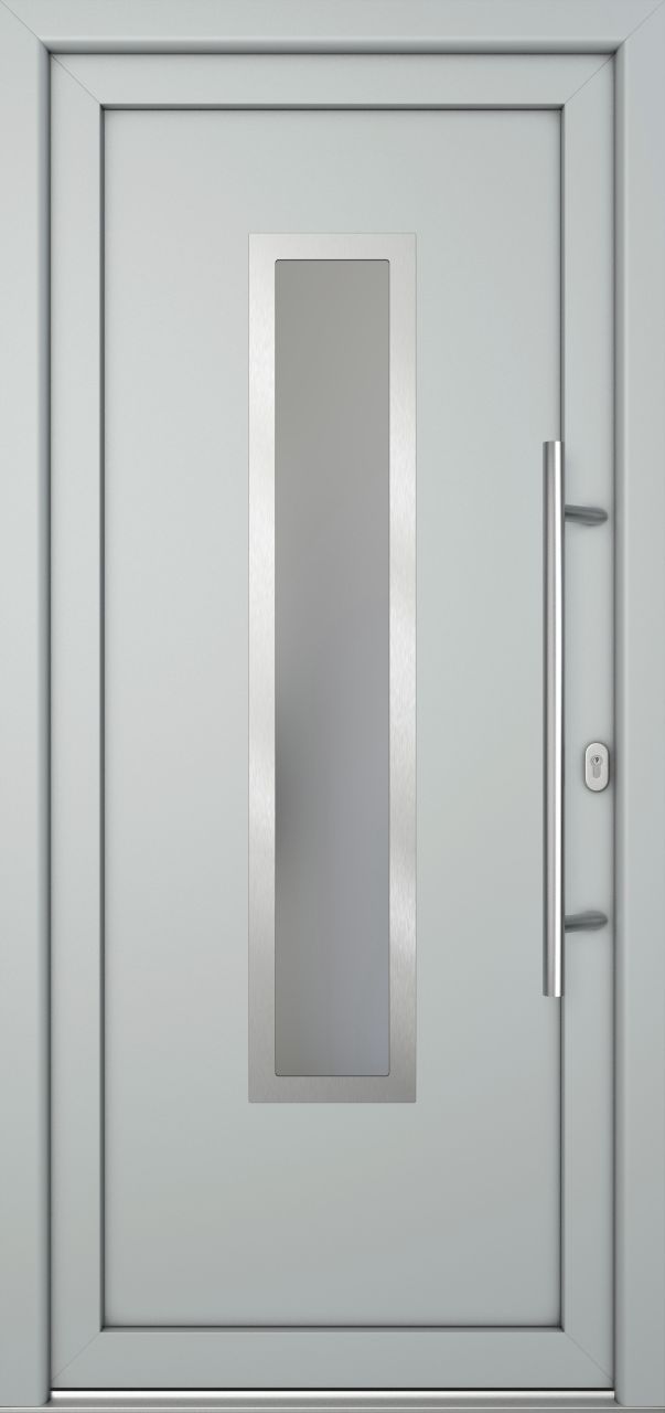 Meeth Haustür Signum Pro PVC Modell 32 108 x 208 cm DIN Rechts weiß/lichtgrau