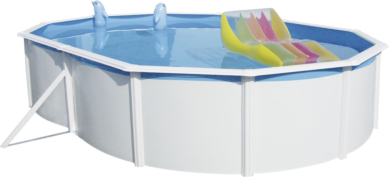 Steinbach Stahlwandpool Set Nuovo weiß, 640 x 366 x 120 cm