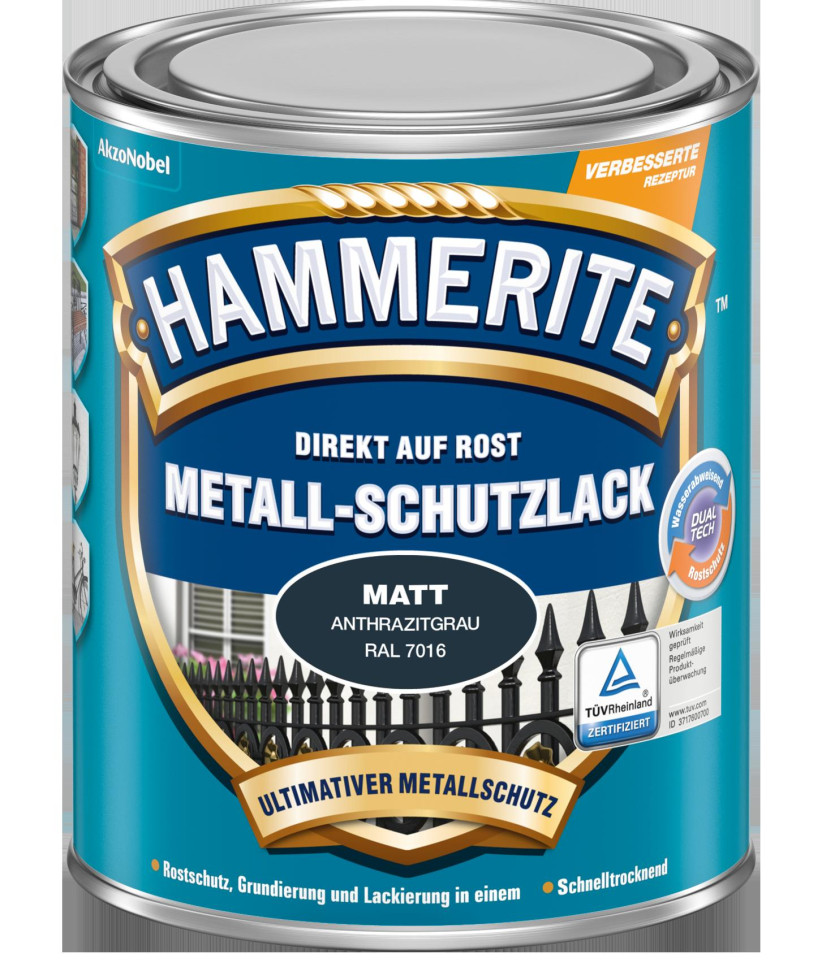 Hammerite Metall-Schutzlack 2,5 L anthrazitgrau