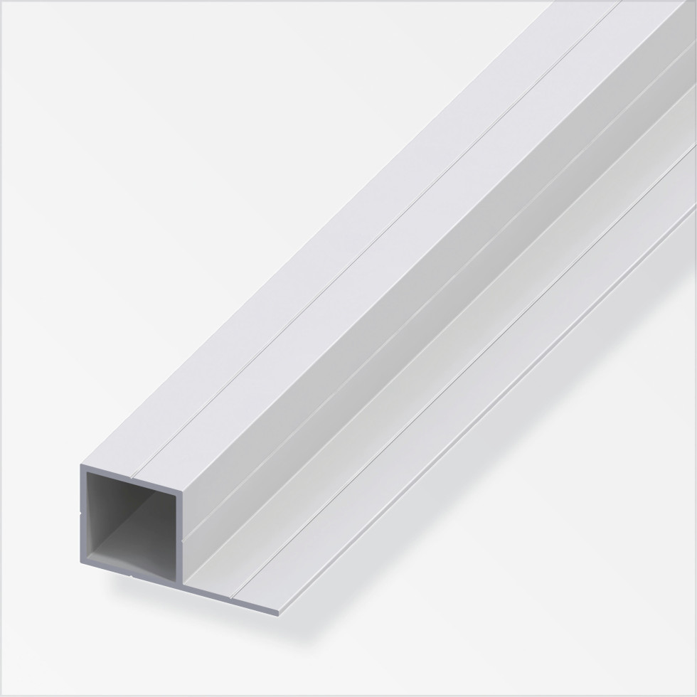 alfer Quadratrohr, 1 Schenkel 2.5 m, 23.5 x 45.5 x 1.5 mm Alu silber