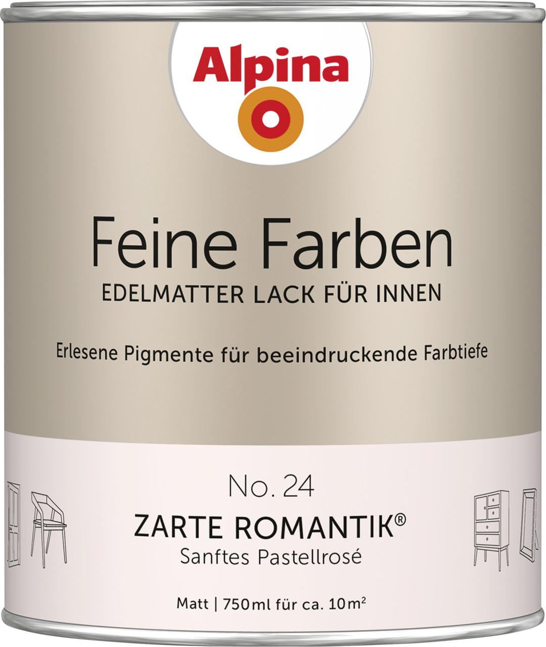 Alpina Feine Farben Lack No. 24 Zarte Romantik - pastellrosé 750 ml