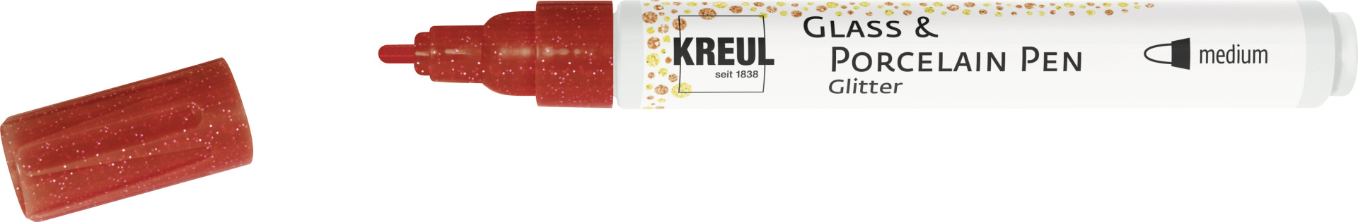 Kreul Glass & Porcelain Pen Glitter karminrot 1 - 3 mm