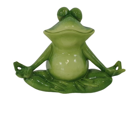 Dekofigur Yoga Frosch 32,5 x 25,5 cm grün