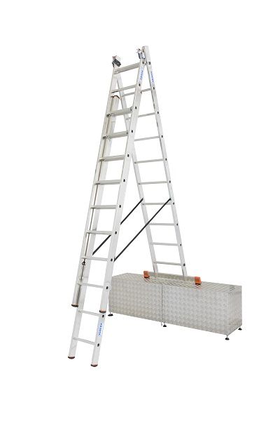 Krause Aluminium-Vielzweckleiter CORDA Globus mit Treppenfunktion 7 m