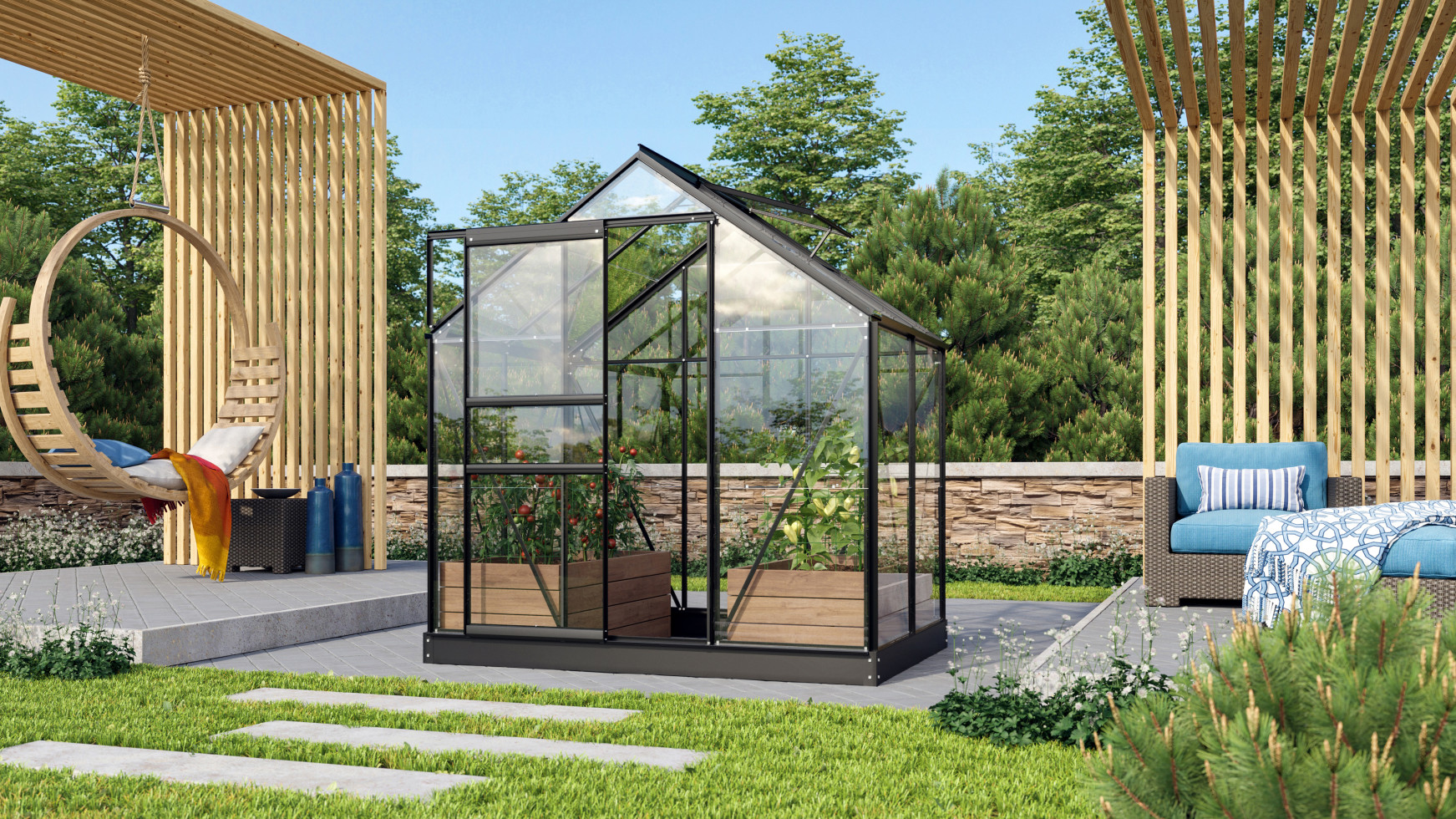Vitavia Gewächshaus Venus 2500 192 x 130 cm 3 mm ESG