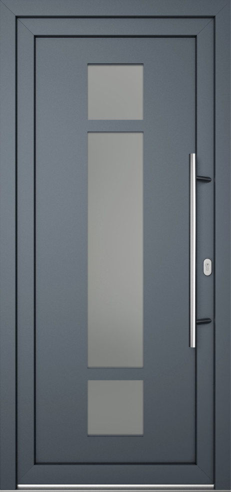Meeth Haustür Optimal Pro PVC Modell 102 98 x 208 cm DIN Rechts weiß/titan
