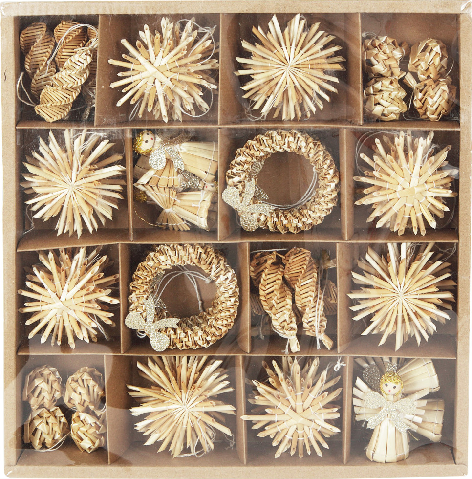 TrendLine Deko Box aus Stroh 27 x 27 x 4 cm