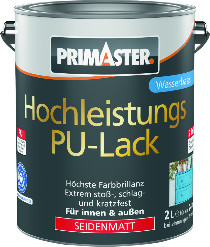 Primaster Hochleistungs PU-Lack weiß seidenmatt 2 L