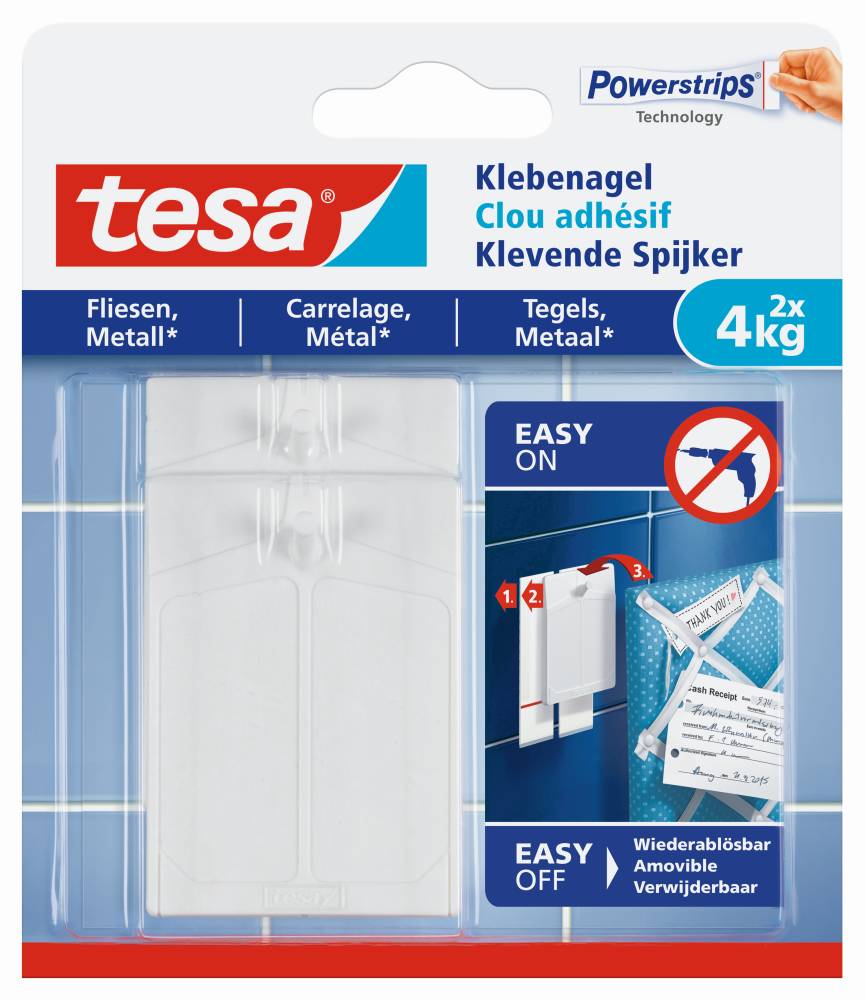 tesa Klebenagel Traglast 4 kg, 2 Stück