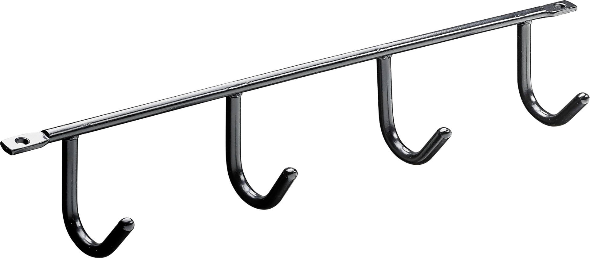Hettich Garderobenleiste für Unterbaumontage 4 Haken Stahl 27,5 x 5,2 x 3,5 cm schwarz