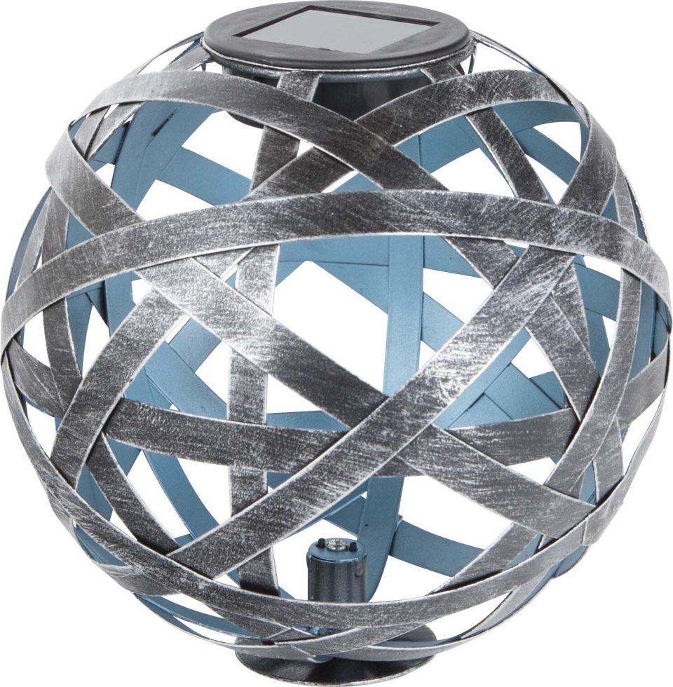 TrendLine LED Solarkugel silber-blau 18 cm mit Erdspieß