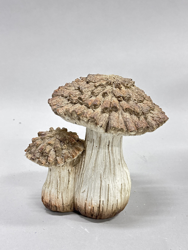 TrendLine Dekofigur Polyharz Pilz 16,5 cm braun-weiß