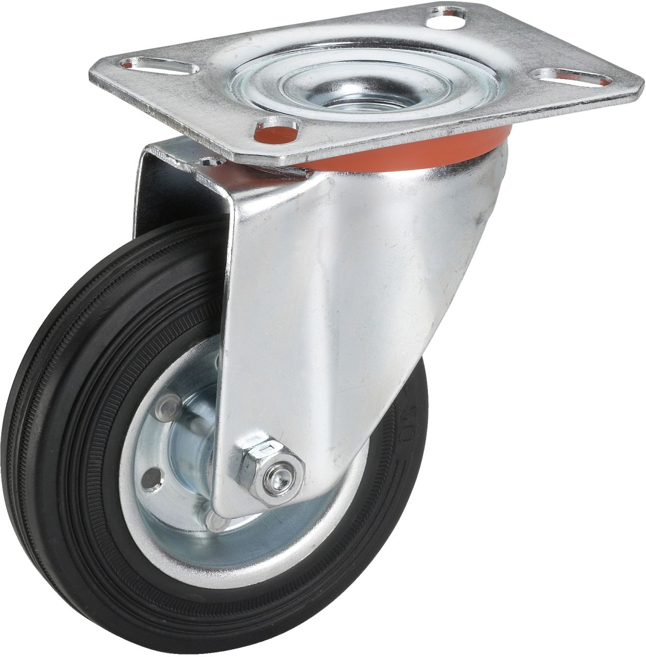 Lenkrolle mit Platte 125 x 37 mm, Tragkr. 100 kg