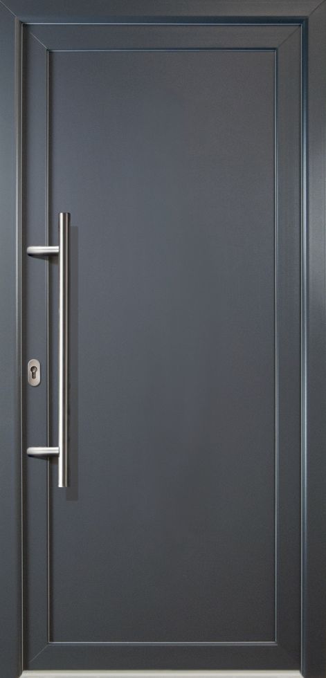 Meeth Haustür Signum PVC Modell 01 98 x 208 cm, DIN links, weiß/titan