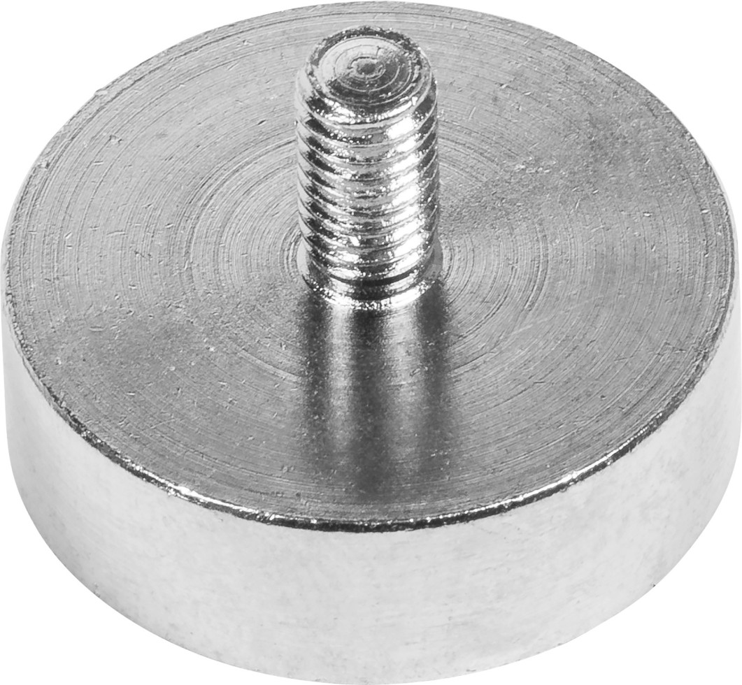 Connex Neodym Magnete N35 Ø 25 x 8 mm. mit Außengewinde M5 x 9 mm - 1 Stk.