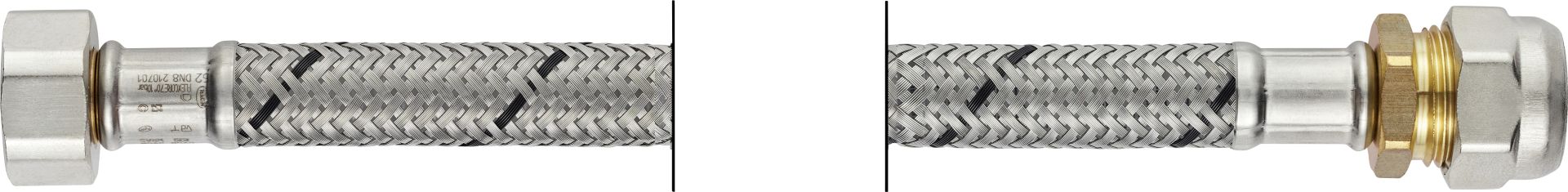 Flexo Anschlussschlauch IG 9,53 mm (3/8) x Querverschraubung 10 mm , DN 8, 150 cm