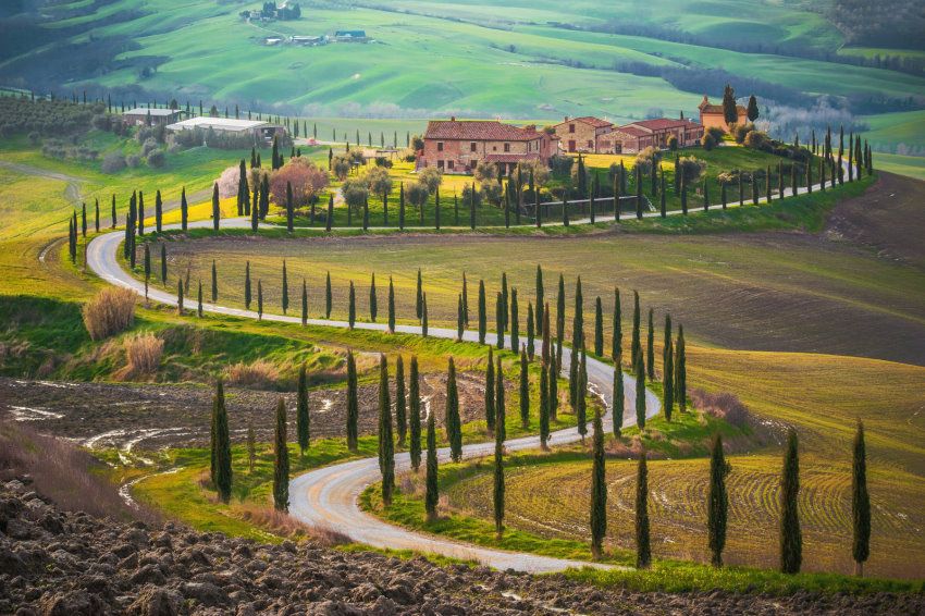papermoon Vlies- Fototapete Digitaldruck 350 x 260 cm Fields in Tuscany
