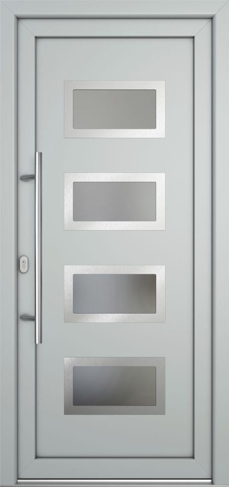 Meeth Haustür Signum Pro PVC Modell 92 88 x 208 cm DIN Links weiß/lichtgrau