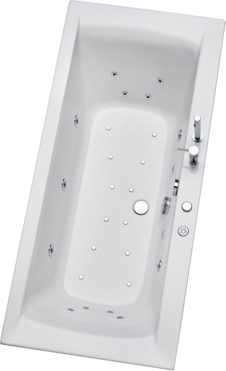 Ottofond Whirlpool-Badewannen-Komplettset Rosa 190 cm mit Armatur S2000