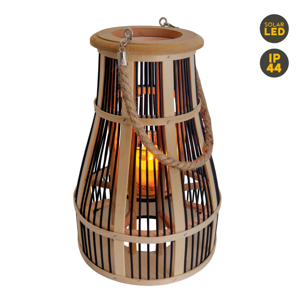 Light & More LED Dekoleuchte Korb mit Kerze orange mit Flammeneffekt 35 x 24 cm