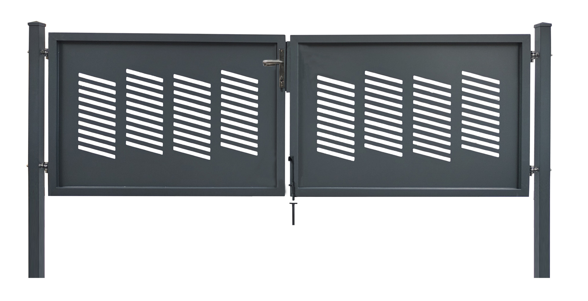 Floraworld Gartentor doppelflügelig Stockholm inkl. 2 Pfosten 300 x 100 cm anthrazit