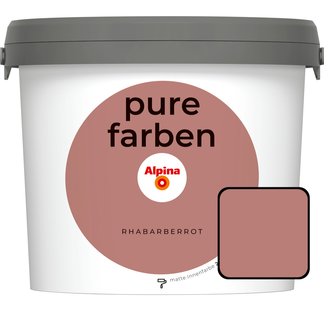 Alpina Pure Farben Wandfarbe rhabarberrot 2,5 L