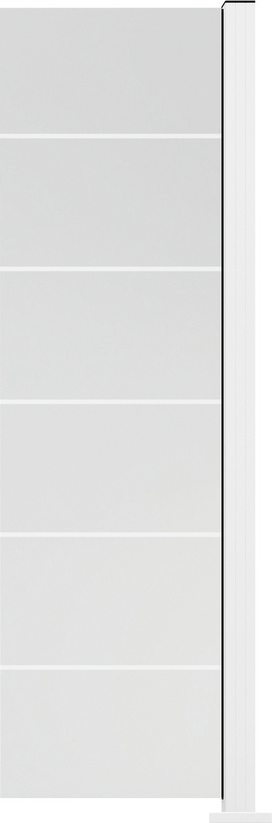 Ambiente Glaszaun Erweiterungsset Klarglas mit Siebdruck 187 x 55,7 cm weiß