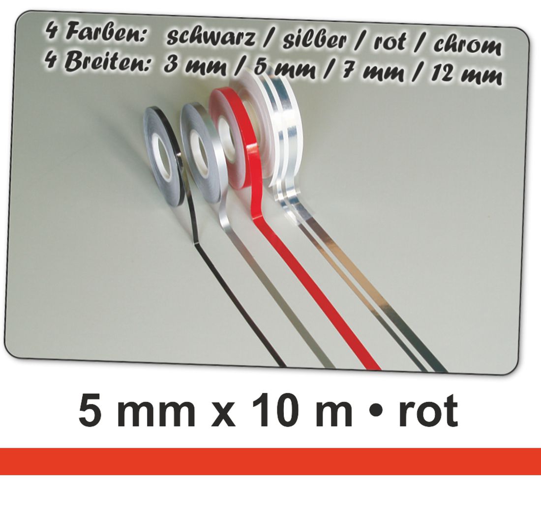 Hermann Schütz Auto Zierstreifen Deco-Stripe rot 5mm x 10m