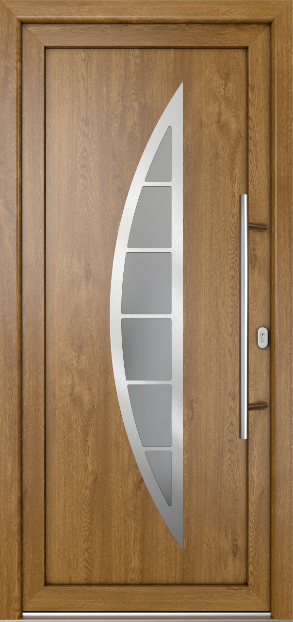 Meeth Haustür Signum Pro PVC Modell 28 98 x 200 cm DIN Rechts weiß/golden oak