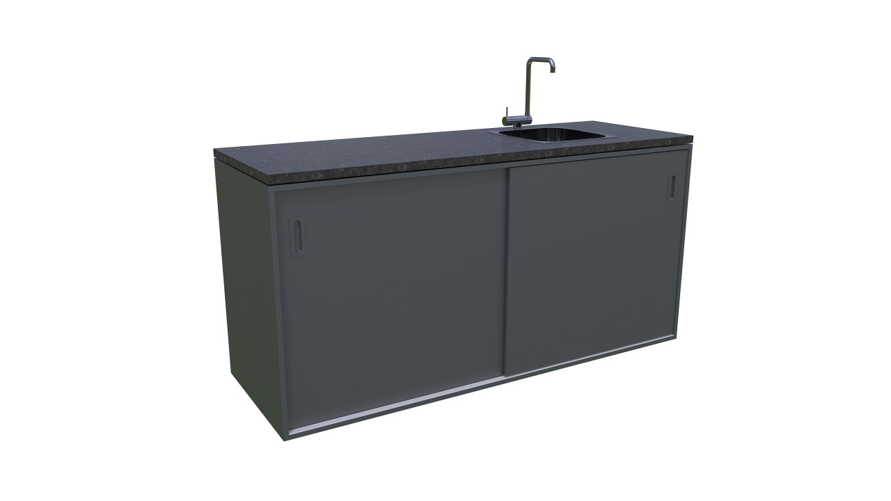 Bellano Living Element für Outdoorküchen inkl. Spüle rechts und 2 Türen anthrazit granit