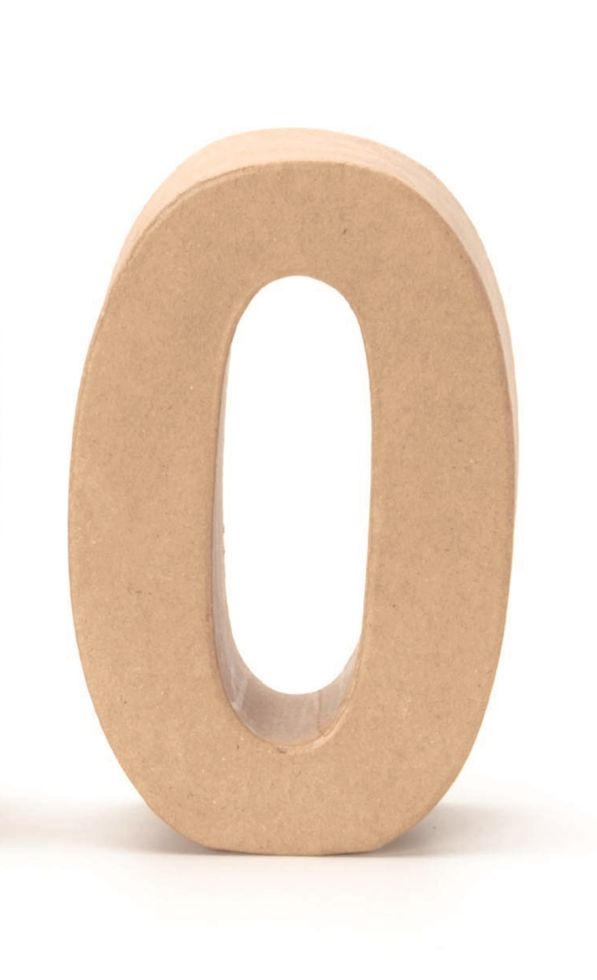 Glorex Papp-Zahl 0 17,5 x 5,5 cm