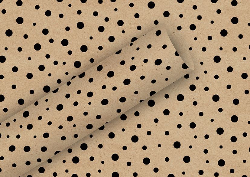 Braun & Company Geschenkpapier natur schwarz 2 m x 70 cm