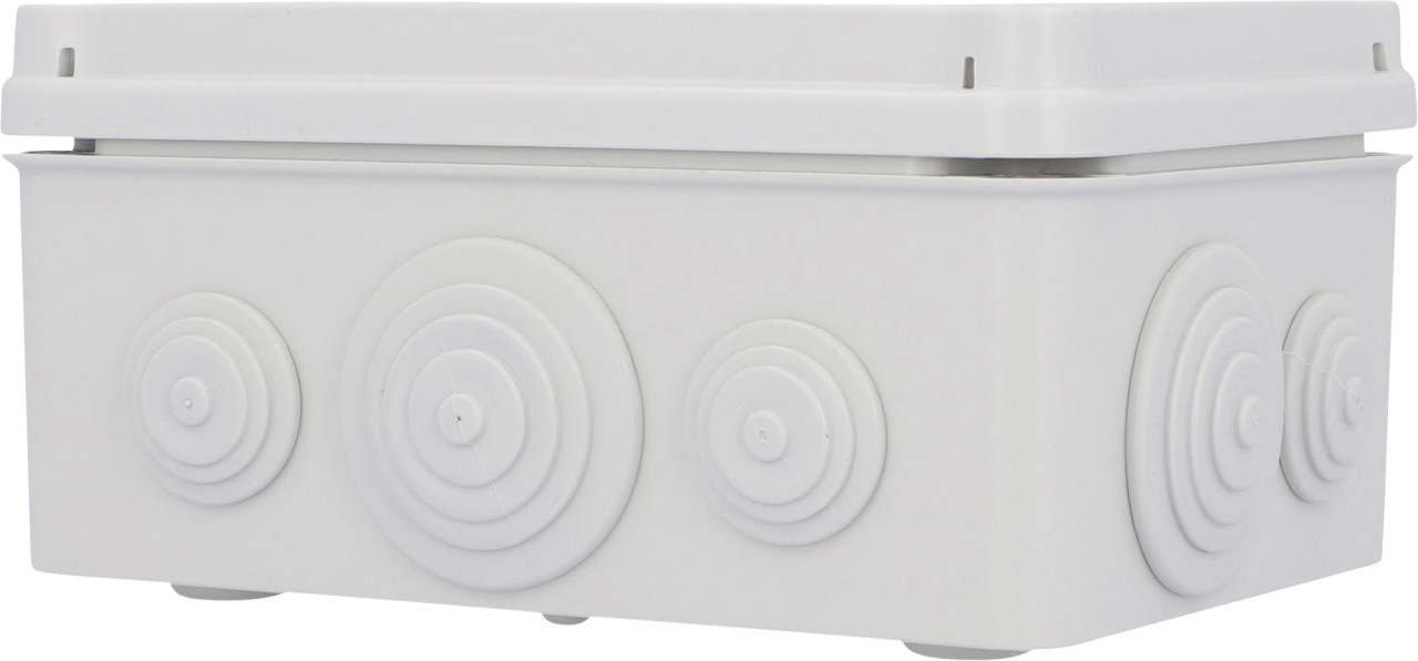 Aufputz- Abzweigdose IP65, mit Schraubdeckel, 175 x 130 x 84 mm, grau