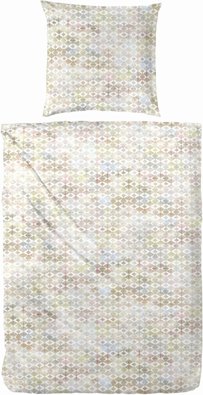 Perkal Bettwäsche Muster 135 x 200 cm rosa/blau